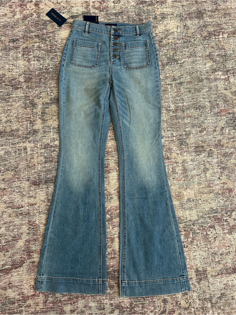 Ramy Brook Light Blue High-Rise Flare Jeans